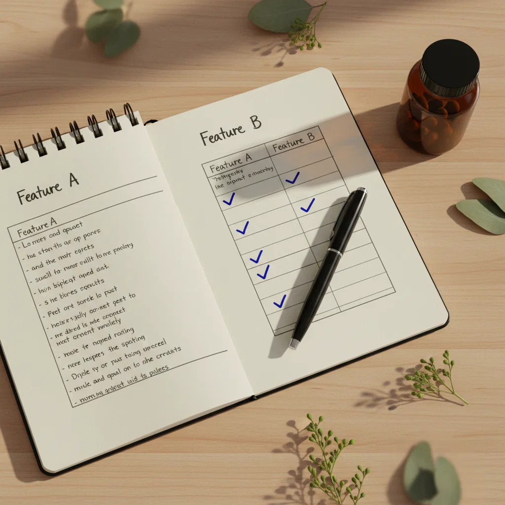 Comparison chart notebook - men's wellness supplement assessment